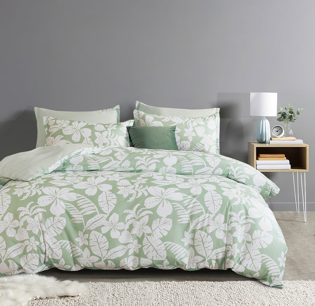 Printed Microfibre Quilt Cover Set - Sandy