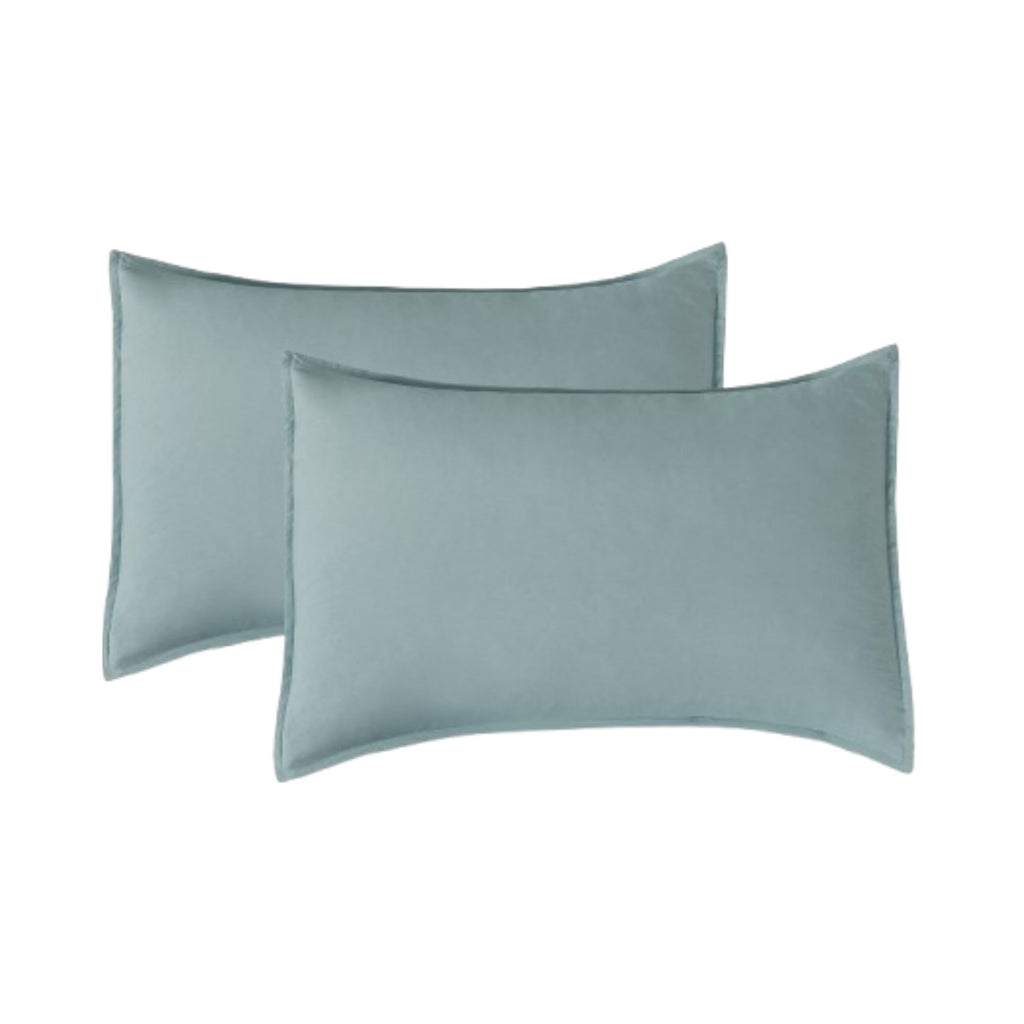 Vintage Washed Microfibre King Pillowcases - Twin-Pack - Seafoam - 50cm x 90cm