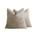 Chenille Grid - European Pillowcases - Pack of 2 - Taupe, 65cm x 65cm