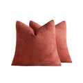 Chenille Grid - European Pillowcases - Pack of 2 - Terracotta, 65cm x 65cm