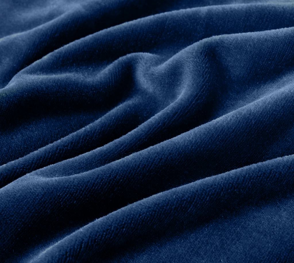 Microfibre Teddy Sherpa Throw Blanket - Navy Blue