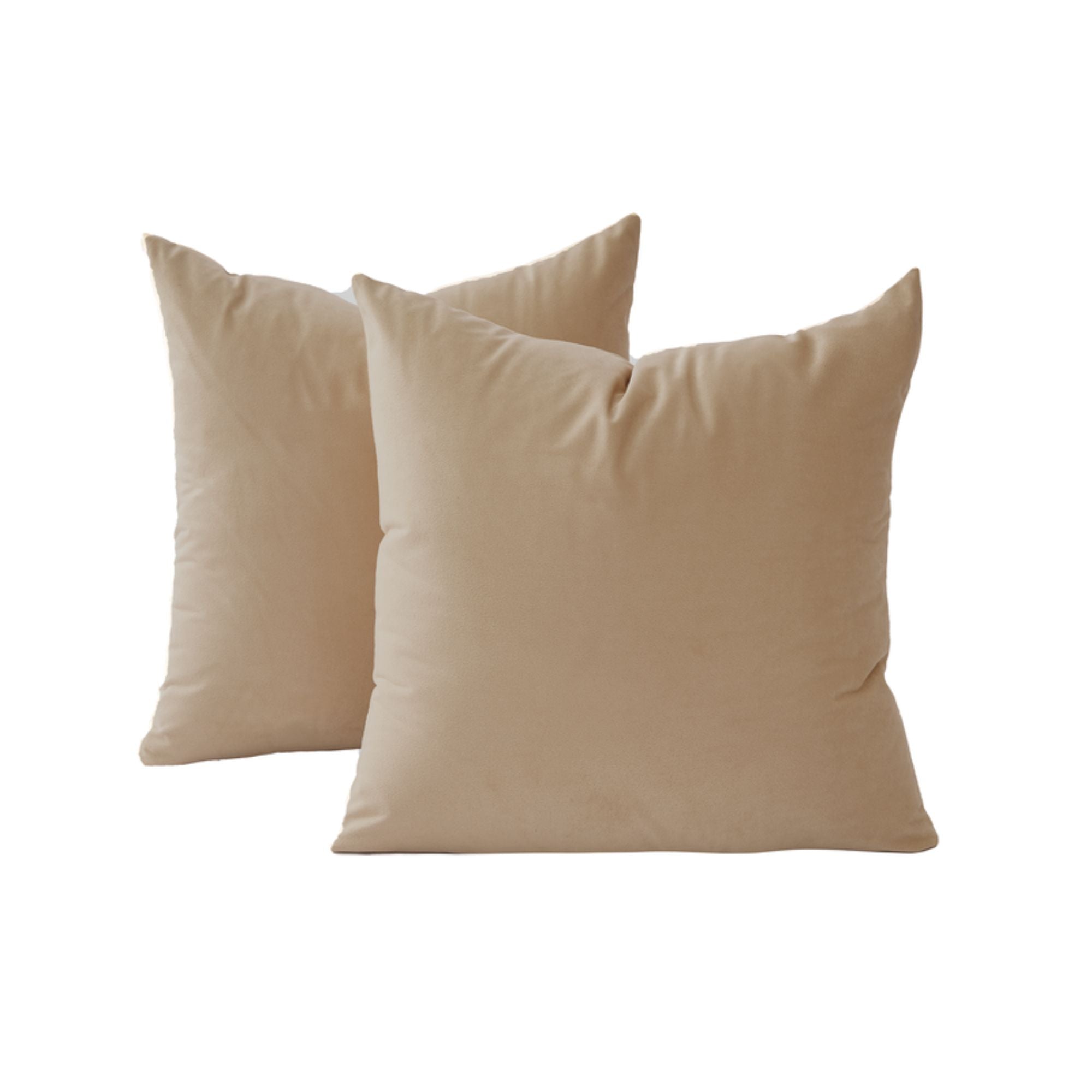 Velvet Cushion Covers - Twin-Pack - Beige