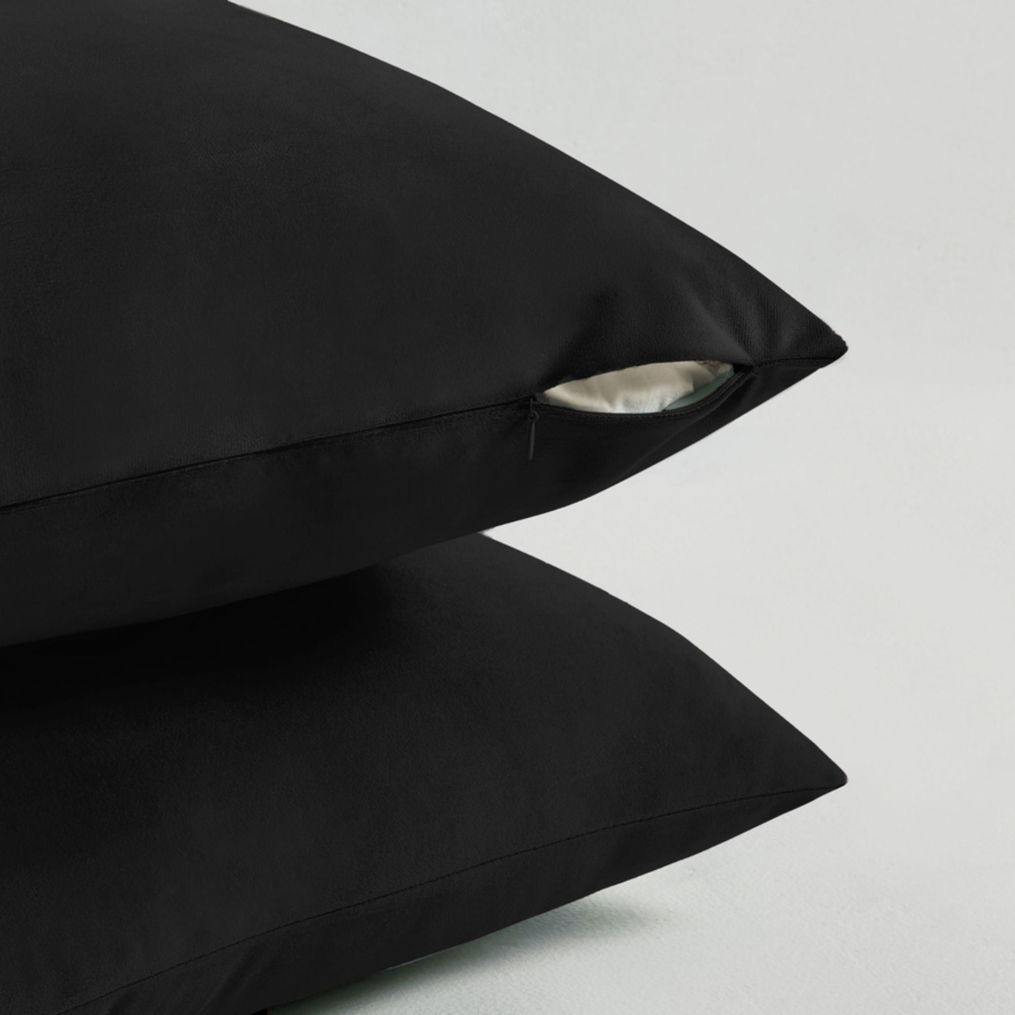Velvet Cushion Covers - Twin-Pack - Black
