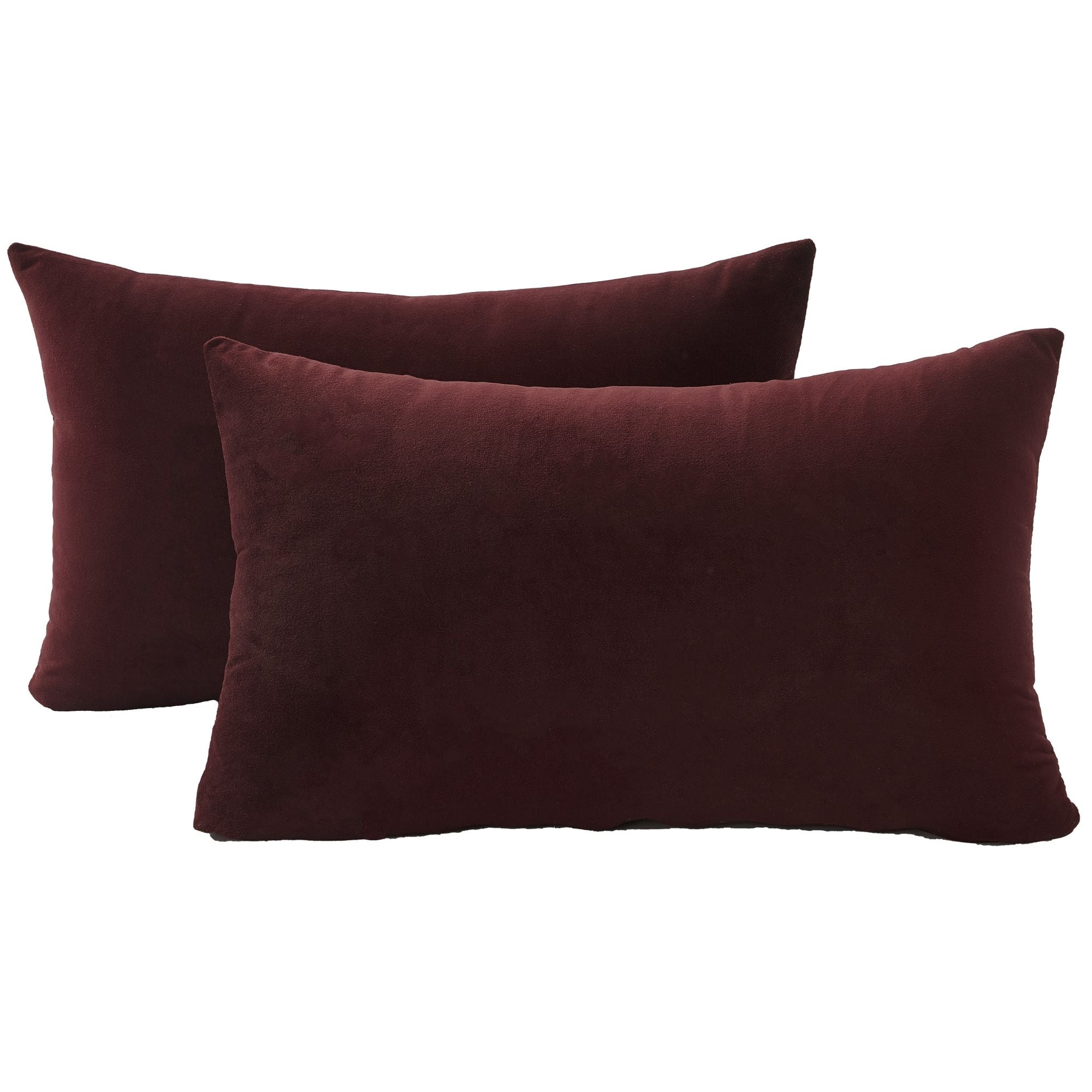 Velvet Cushion Covers - Twin-Pack - Burgundy
