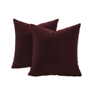Velvet European Pillowcases - Twin-Pack - Burgundy - 65*65cm