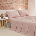 Vintage Washed Microfibre Sheet Set with Pillowcases - Pink