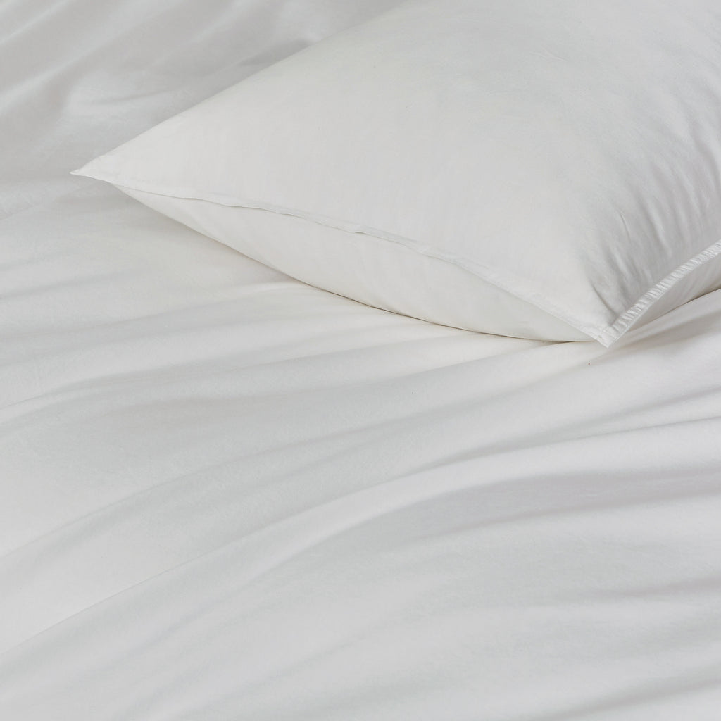 Vintage Washed Cotton Standard Pillowcases - Twin-Pack - White