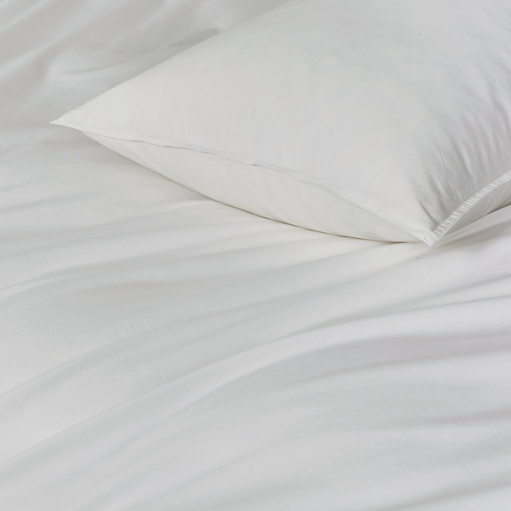 Vintage Washed Cotton Standard Pillowcases - Twin-Pack - White