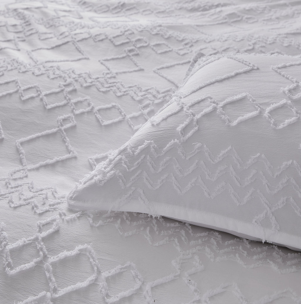 Microfibre Tufted Standard Pillowcases - Set of 2