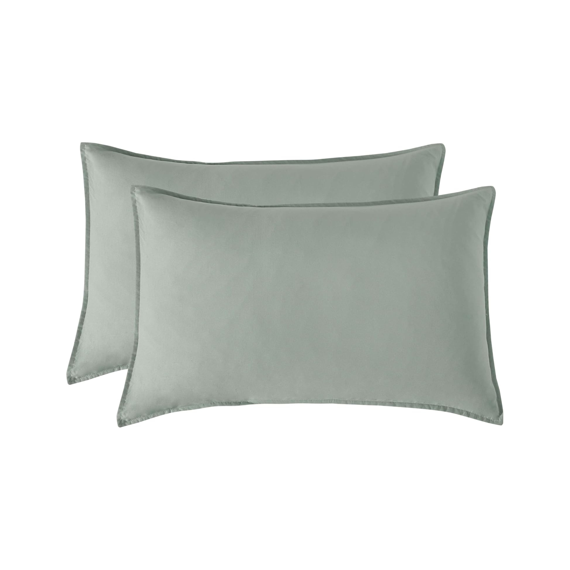Vintage Washed Microfibre Standard Pillowcases - Twin-Pack - Sage