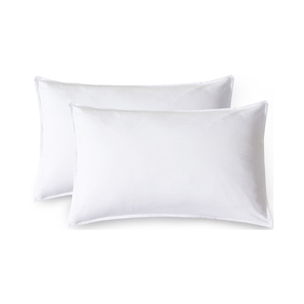 Vintage Washed Microfibre King Pillowcases - Twin-Pack - White - 50cm x 90cm