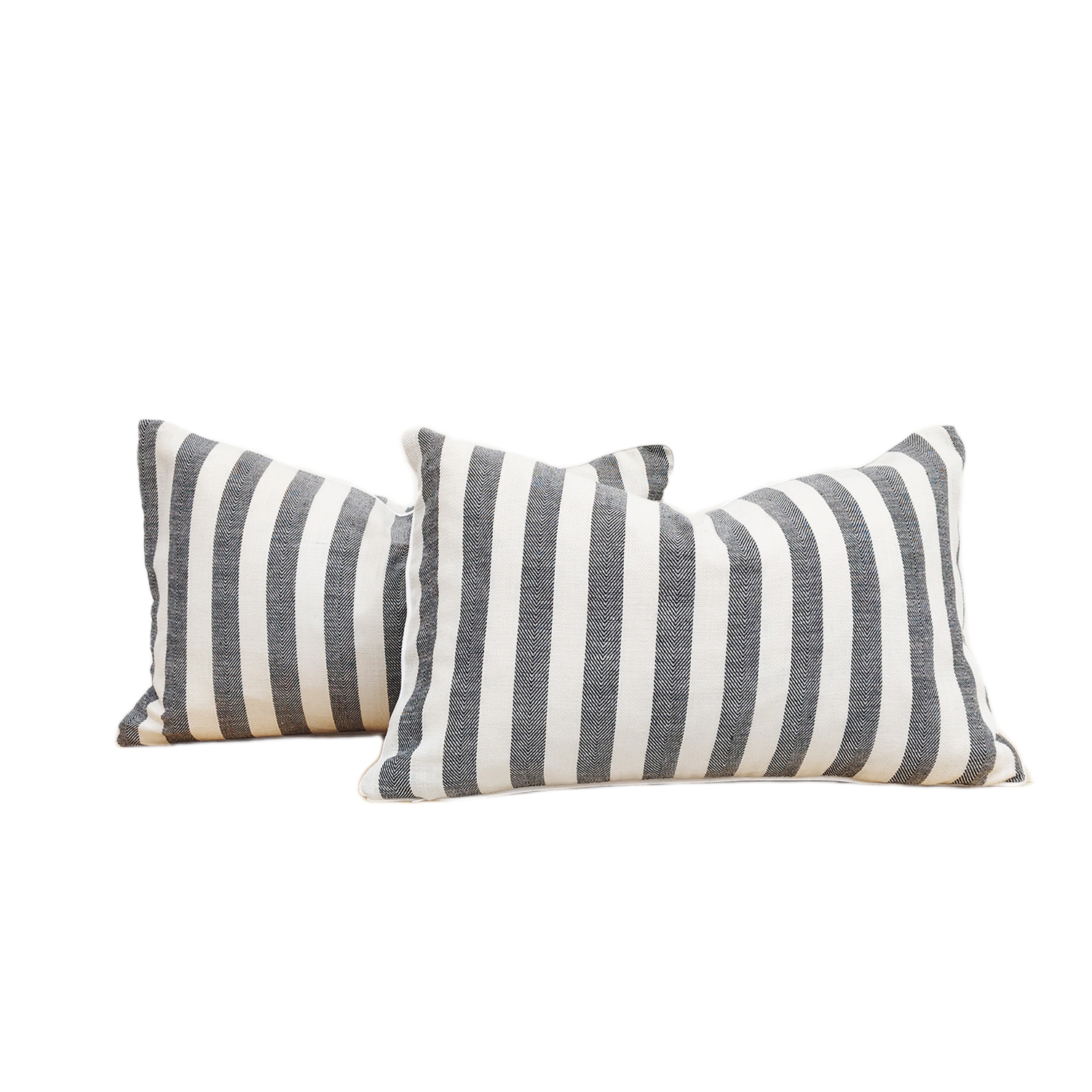 2-Pack Yarn-Dyed Linen-Cotton Cushion Covers - Black - 30x50cm