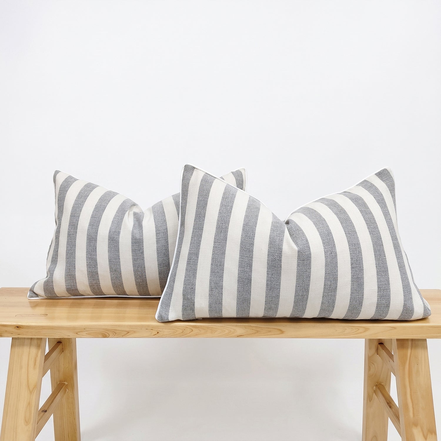 2-Pack Yarn-Dyed Linen-Cotton Cushion Covers - Grey - 30x50cm