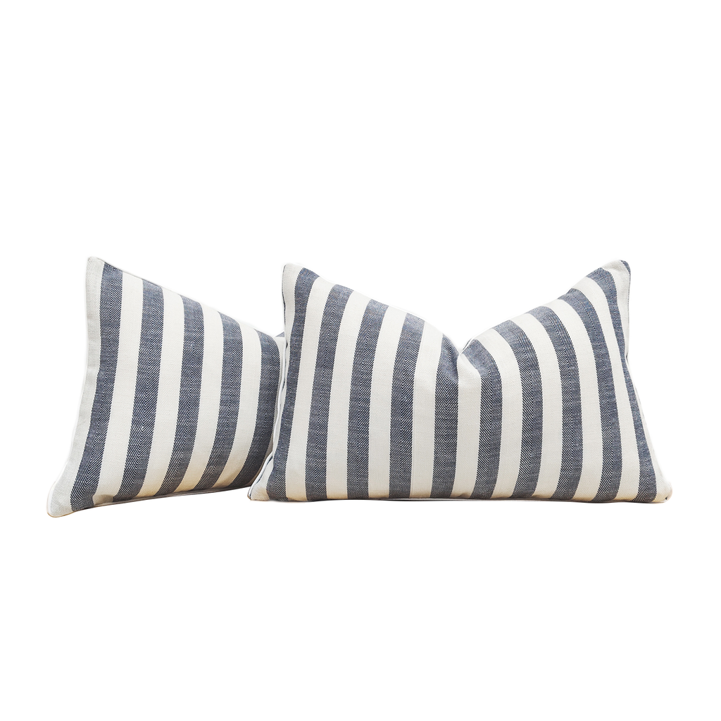 2-Pack Yarn-Dyed Linen-Cotton Cushion Covers - Navy - 30x50cm