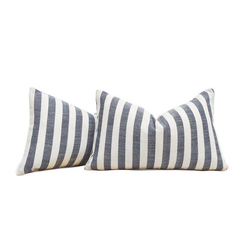 2-Pack Yarn-Dyed Linen-Cotton Cushion Covers - Navy - 30x50cm