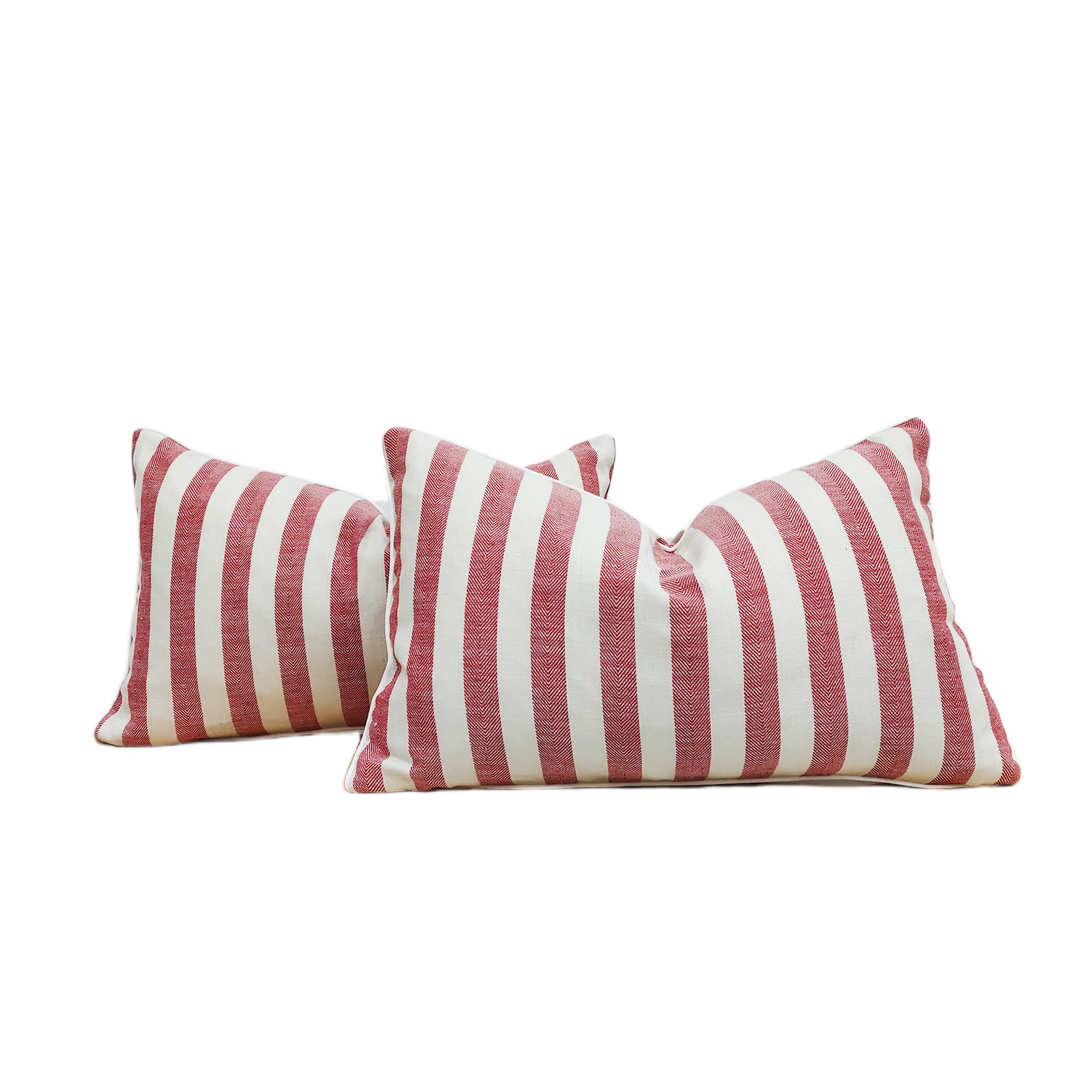 2-Pack Yarn-Dyed Linen-Cotton Cushion Covers - Red - 30x50cm