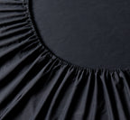 100% Vintage Washed Microfibre Fitted Sheet with Matching Pillowcases - Black