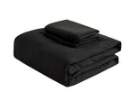 100% Vintage Washed Microfibre Fitted Sheet with Matching Pillowcases - Black
