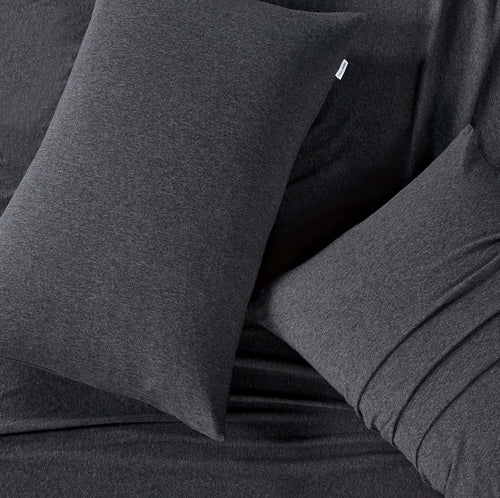 100% Jersey Cotton Standard Pillowcases - Twin-Pack - Black Marble