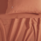 Vintage Washed Cotton Sheet Set with Matching Pillowcases - Brick