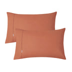 Vintage Washed Cotton Sheet Set with Matching Pillowcases - Brick