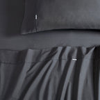 Vintage Washed Cotton Sheet Set with Matching Pillowcases - Charcoal