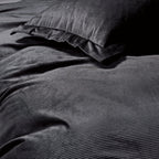 Corduroy Velvet Standard Pillowcase - Twin-Pack - Charcoal