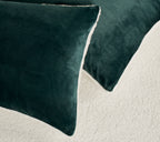 2-in-1 Teddy Sherpa Quilt Cover Set & Blanket - Emerald Green