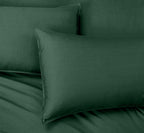 Vintage Washed Cotton Standard Pillowcases - Twin-Pack - Forest Green