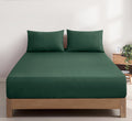 Vintage Washed Cotton Fitted Sheet Combo Set - Forest Green