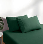 Vintage Washed Cotton Fitted Sheet Combo Set - Forest Green