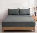 100% Vintage Washed Microfibre Fitted Sheet with Matching Pillowcases - Grey