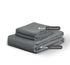 100% Vintage Washed Microfibre Fitted Sheet with Matching Pillowcases - Grey