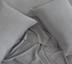 Vintage Washed Microfibre Standard Pillowcases - Twin-Pack - Grey