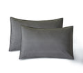 Vintage Washed Microfibre Standard Pillowcases - Twin-Pack - Grey