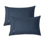 Vintage Washed Cotton Sheet Set with Matching Pillowcases - Dark Indigo