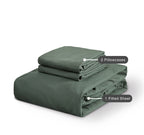 100% Vintage Washed Microfibre Fitted Sheet with Matching Pillowcases - Khaki Green