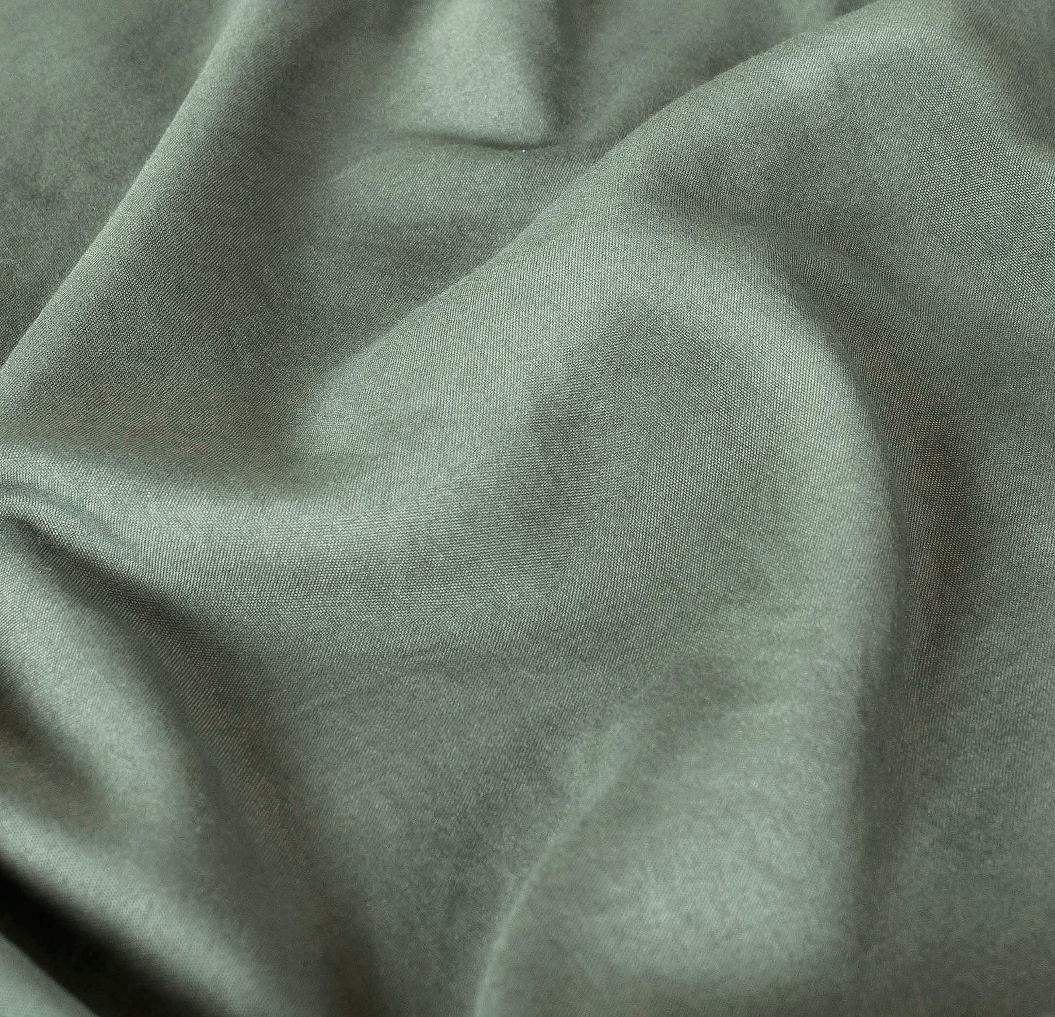 100% Vintage Washed Microfibre Fitted Sheet with Matching Pillowcases - Khaki Green