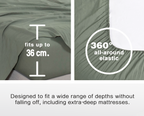 100% Vintage Washed Microfibre Fitted Sheet with Matching Pillowcases - Khaki Green