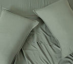 Vintage Washed Microfibre King Pillowcases - Twin-Pack - Khaki Green - 50cm x 90cm