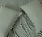 Vintage Washed Microfibre Standard Pillowcases - Twin-Pack - Khaki Green