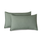 Vintage Washed Microfibre Standard Pillowcases - Twin-Pack - Khaki Green