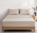 100% Vintage Washed Microfibre Fitted Sheet with Matching Pillowcases - Linen