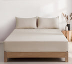 100% Vintage Washed Microfibre Fitted Sheet with Matching Pillowcases - Linen