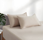 100% Vintage Washed Microfibre Fitted Sheet with Matching Pillowcases - Linen