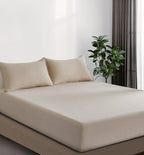 100% Vintage Washed Microfibre Fitted Sheet with Matching Pillowcases - Linen