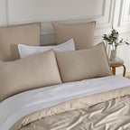 Vintage Washed Microfibre Quilt Cover Set - Linen