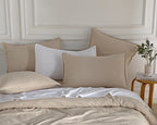 Vintage Washed Microfibre Quilt Cover Set - Linen