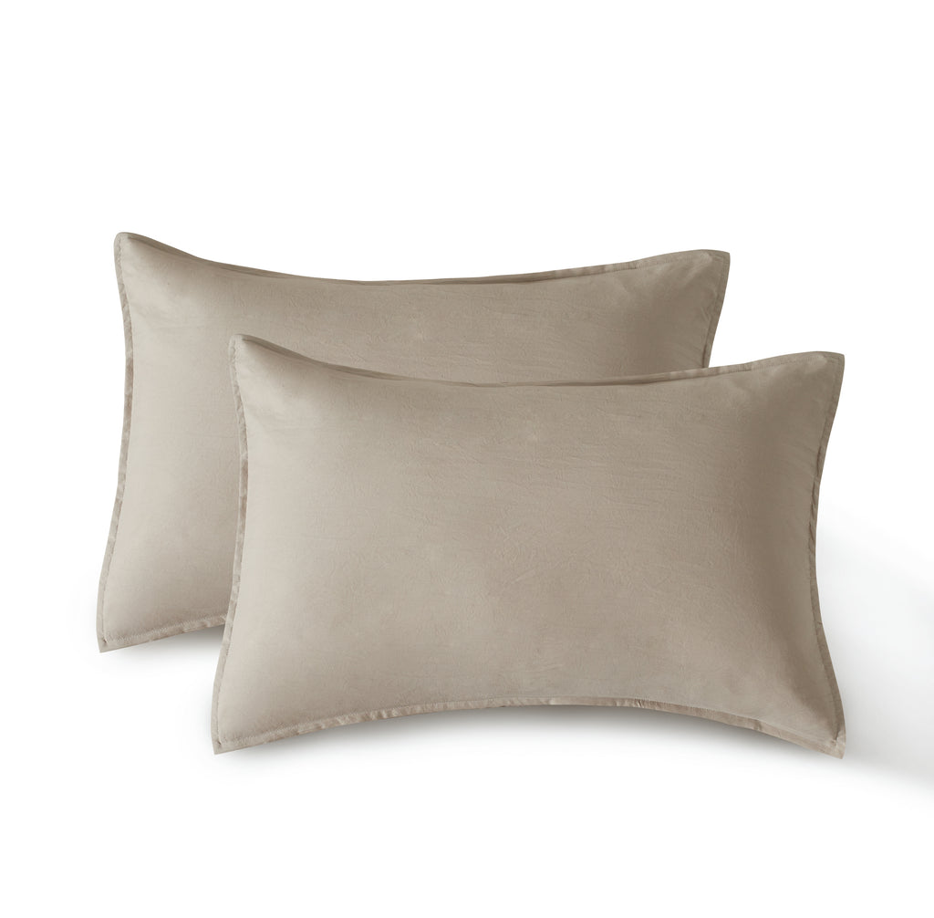 Vintage Washed Microfibre Quilt Cover Set - Linen