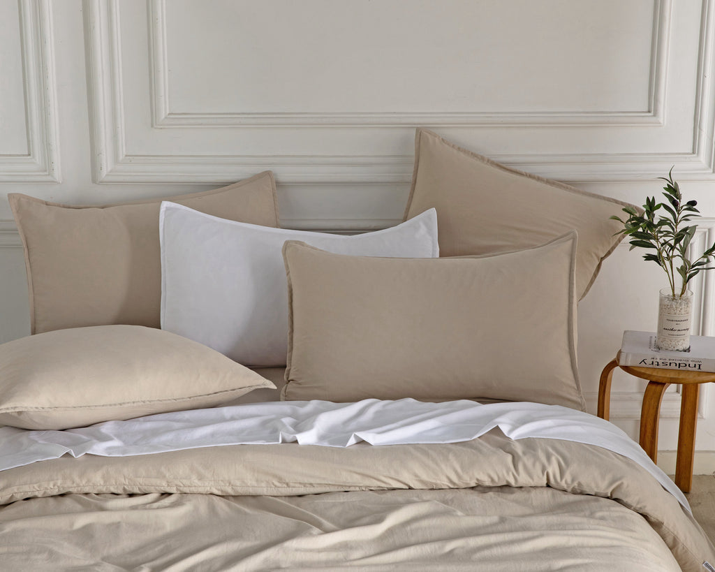 Vintage Washed Microfibre Standard Pillowcases - Twin-Pack - Linen